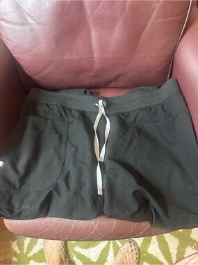 Figs Black Athletic Drawstring Shorts